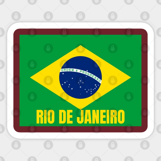 Rio de Janeiro City in Brazilian Flag Sticker by aybe7elf